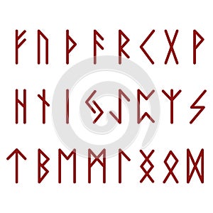 Futhark Runes Red