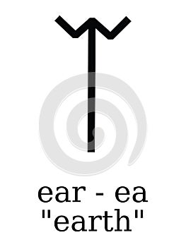 Futhorc Runes Letter of Ear EA