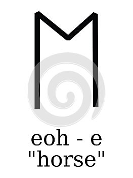 Futhorc Runes Letter of Eoh E photo