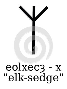 Futhorc Runes Letter of Eolh X photo
