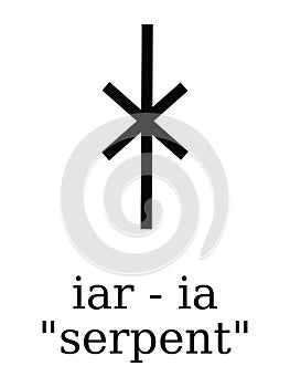 Futhorc Runes Letter of Iar IA photo