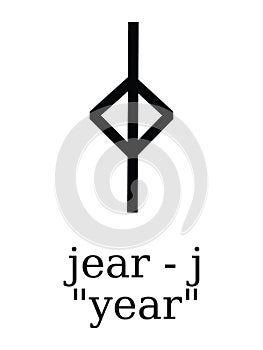 Futhorc Runes Letter of Jear J photo