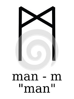 Futhorc Runes Letter of Man M photo