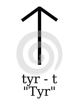 Futhorc Runes Letter of Tyr T photo