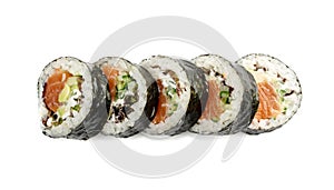 Futomaki Philadelphia Sushi Rolls Top View Isolated