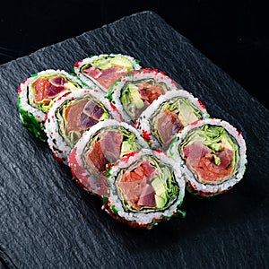 futomaki with salmon and tuna