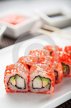 Futomaki sushi california futomaki on a dish