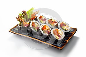 Futomaki sushi rolls - japanese food style, isolated on white