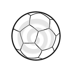 Futsal Ball Outline Flat Icon on White