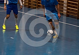 Futsal player sports hall