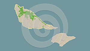 Futuna Island - Wallis and Futuna outlined. Topo French