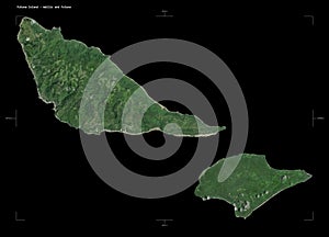 Futuna Island - Wallis and Futuna shape on black. Low-res satell