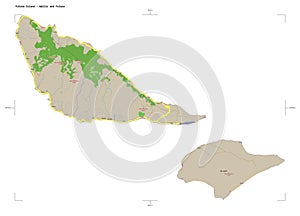 Futuna Island - Wallis and Futuna shape on white. Topo French