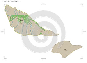 Futuna Island - Wallis and Futuna shape on white. Topo German