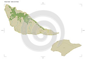 Futuna Island - Wallis and Futuna shape on white. Topo Humanitar