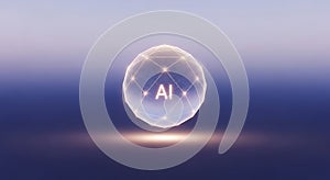 Future AI data sphere illuminates digital innovation