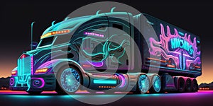 Future of autonomous cargo transportation,cargo truck, motion blur
