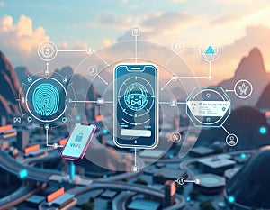 Future of Banking and Digital Payments concept image AI generated