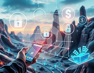 Future of Banking and Digital Payments concept image AI generated