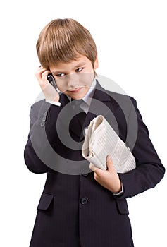 The future businessman, isolated over white