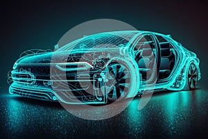Future Car Software Technology. Self-Driving Car, Autonomous Vehicle, Driverless Car, Robo-Car. photo