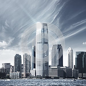V budúcnosti mesto fotografie z new YORKU mrakodrapov.