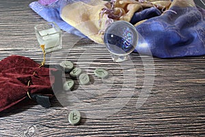 Future clairvoyance faith divination runes letters witchcraft belief photo