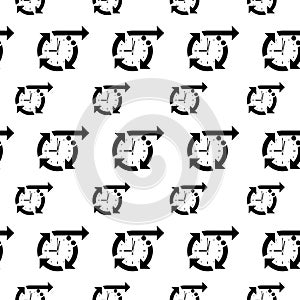 Future clock icon seamless pattern isolated on white background