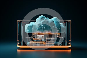 Future cloud concept digital database connect web business cyber data storage technology networking security