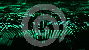 Future digital cyberspace. Sorting and analysis digital data. Technology matrix algorithm. Security storage data. 3d rendering