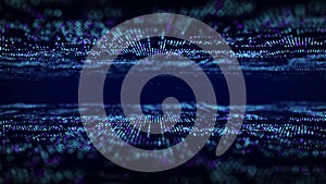 Future digital cyberspace. Sorting and analysis digital data. Technology matrix algorithm. Security storage data. 3d rendering