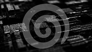 Future digital cyberspace. Sorting and analysis digital data. Technology matrix algorithm. Security storage data. 3d rendering