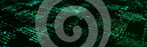 Future digital cyberspace. Sorting and analysis digital data. Technology matrix algorithm. Security storage data. 3d rendering