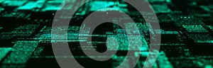 Future digital cyberspace. Sorting and analysis digital data. Technology matrix algorithm. Security storage data. 3d rendering