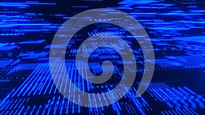 Future digital cyberspace. Sorting and analysis digital data. Technology matrix algorithm. Security storage data. 3d rendering