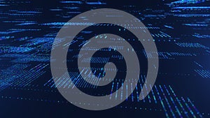 Future digital cyberspace. Sorting and analysis digital data. Technology matrix algorithm. Security storage data. 3d rendering