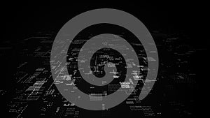 Future digital cyberspace. Sorting and analysis digital data. Vector technology matrix algorithm. Security storage data