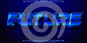 Future digital text effect, editable techno and space text style