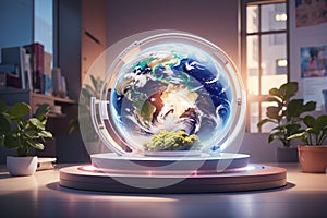 Future Earth globe in hands protected. Ideal for Earth protection concepts,recycling,world issues
