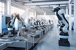 the future of industrial automation, with robots that work alongside humans to enhance efficiency and productivity