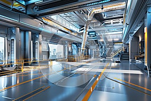 Future industries 3D images, industrial technology concept