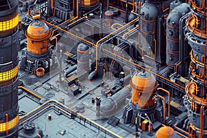 Future industries 3D images, industrial technology concept