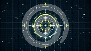 Future interface of modern targeting system during working process, seamless loop. Animation. Abstract digital display