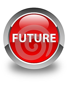 Future glossy red round button