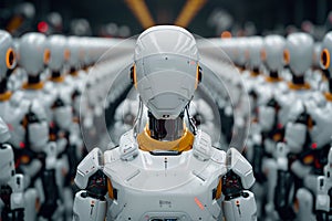 Future manufacturing Robots with AI in serial production process