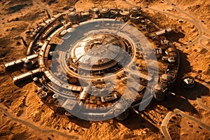 Future Mars base or scientific facility. AI generated.