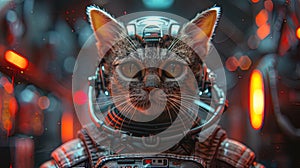 In the future metropolis, the cyber-cat reigns supreme, its agility matched only by its maste