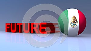 Future with mexico flag on blue