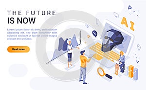Future is now landing page isometric