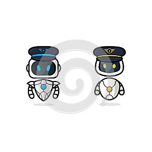 Future police robot vector tamplate photo
